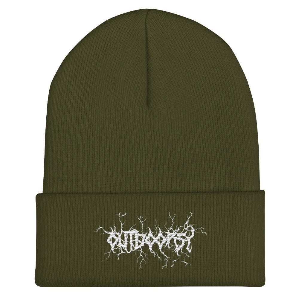 Outdoorsy Metal Logo Cuffed Beanie